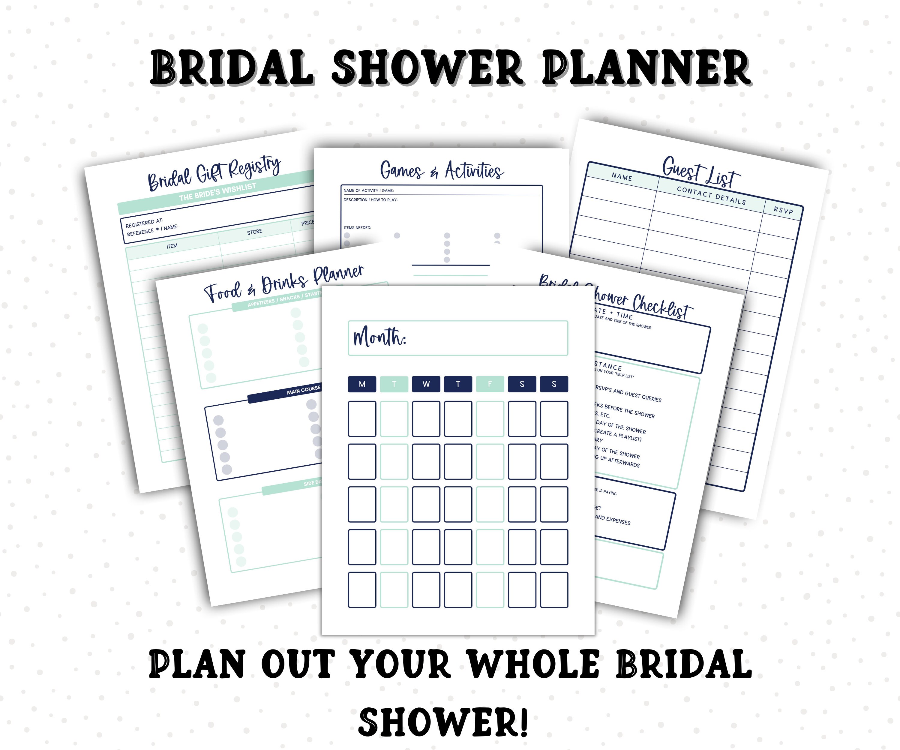 Complete Bridal Shower Printable Planner Planning a Bridal Etsy