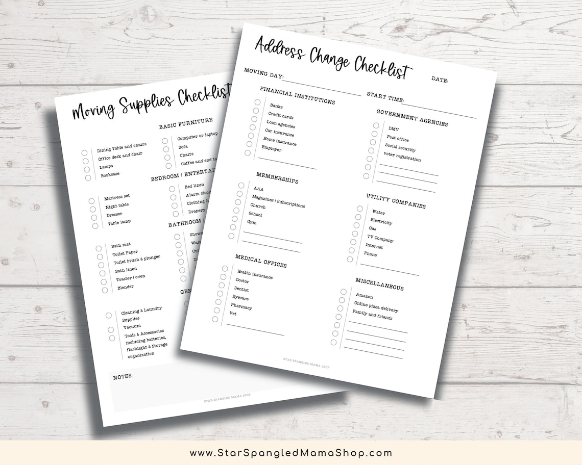 Moving Binder Planner Printable