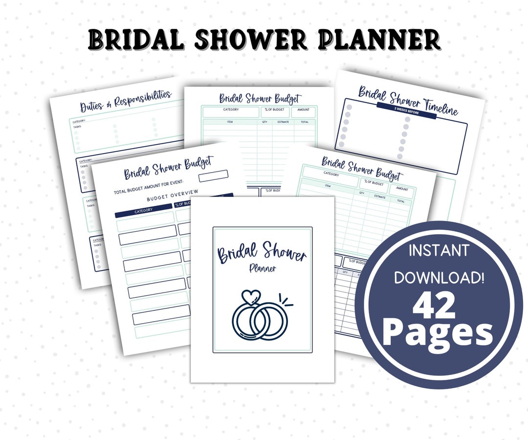 Complete Bridal Shower Printable Planner, Planning a Bridal Shower ...