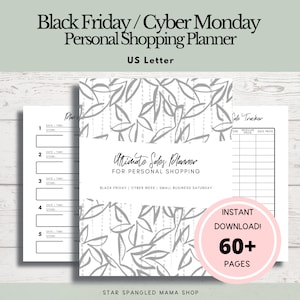 Printable Black Friday and Cyber Monday Shopping Planner! Plan out your Black Friday, Small Business Saturday and Cyber Monday shopping!