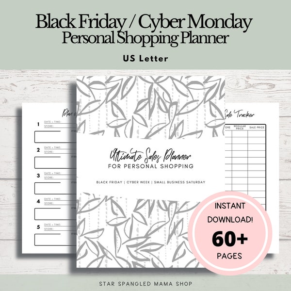 Printable Black Friday and Cyber Monday Shopping Planner! Plan out your Black Friday, Small Business Saturday and Cyber Monday shopping!