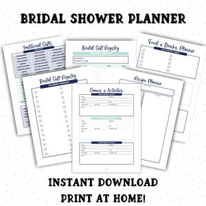Complete Bridal Shower Printable Planner, Planning a Bridal Shower ...
