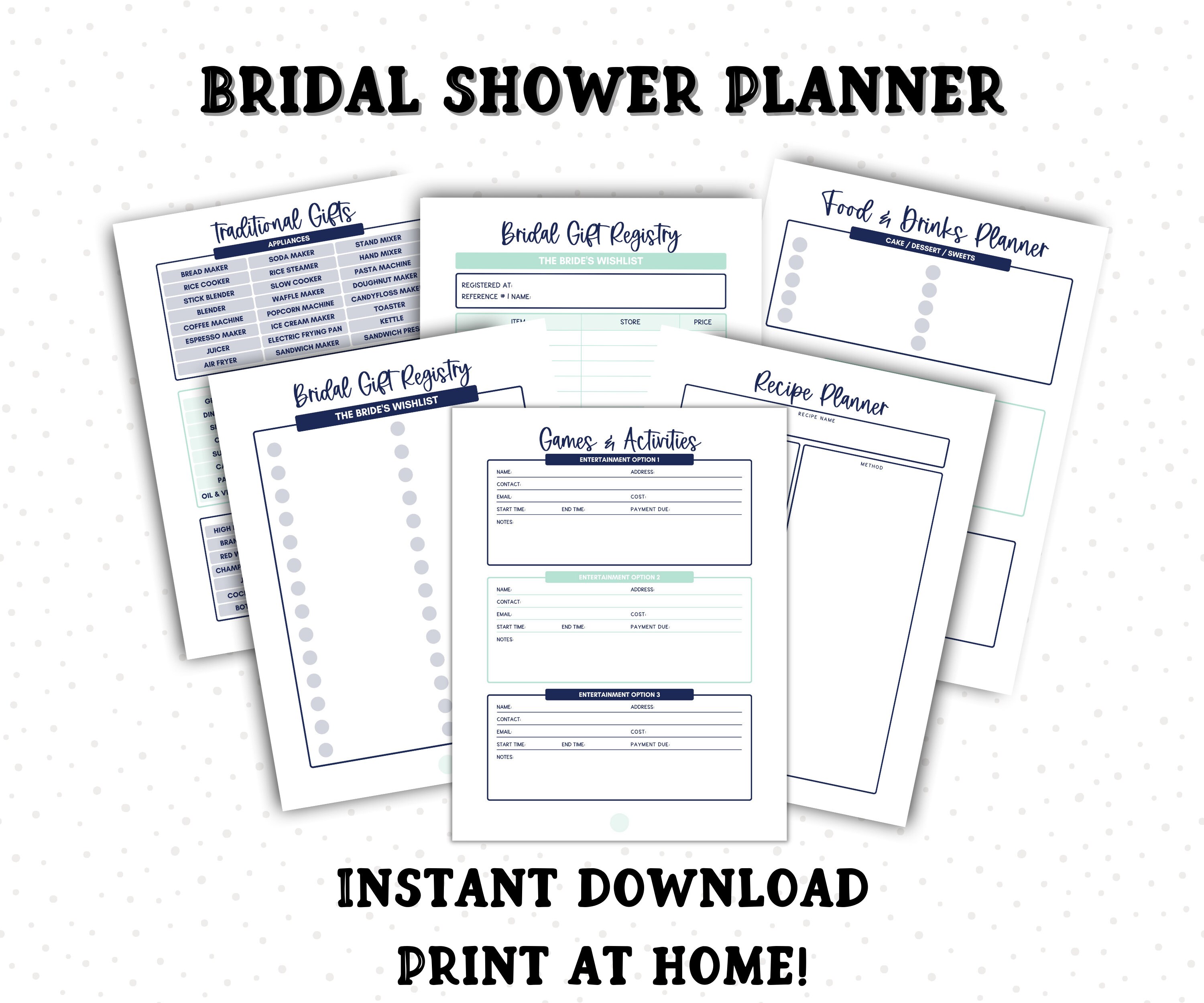 Complete Bridal Shower Printable Planner Planning a Bridal Etsy
