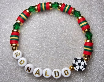 Ronaldo Soccer Bracelet Futbol Fan Beaded Word Bracelet for Women Handmade Heishi Bead Bracelet Gift for Her Stackable Stretch Bracelet Etsy Canada