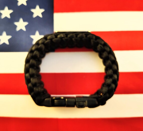 Black and Thin Blue Line, King Cobra Paracord Bracelet With