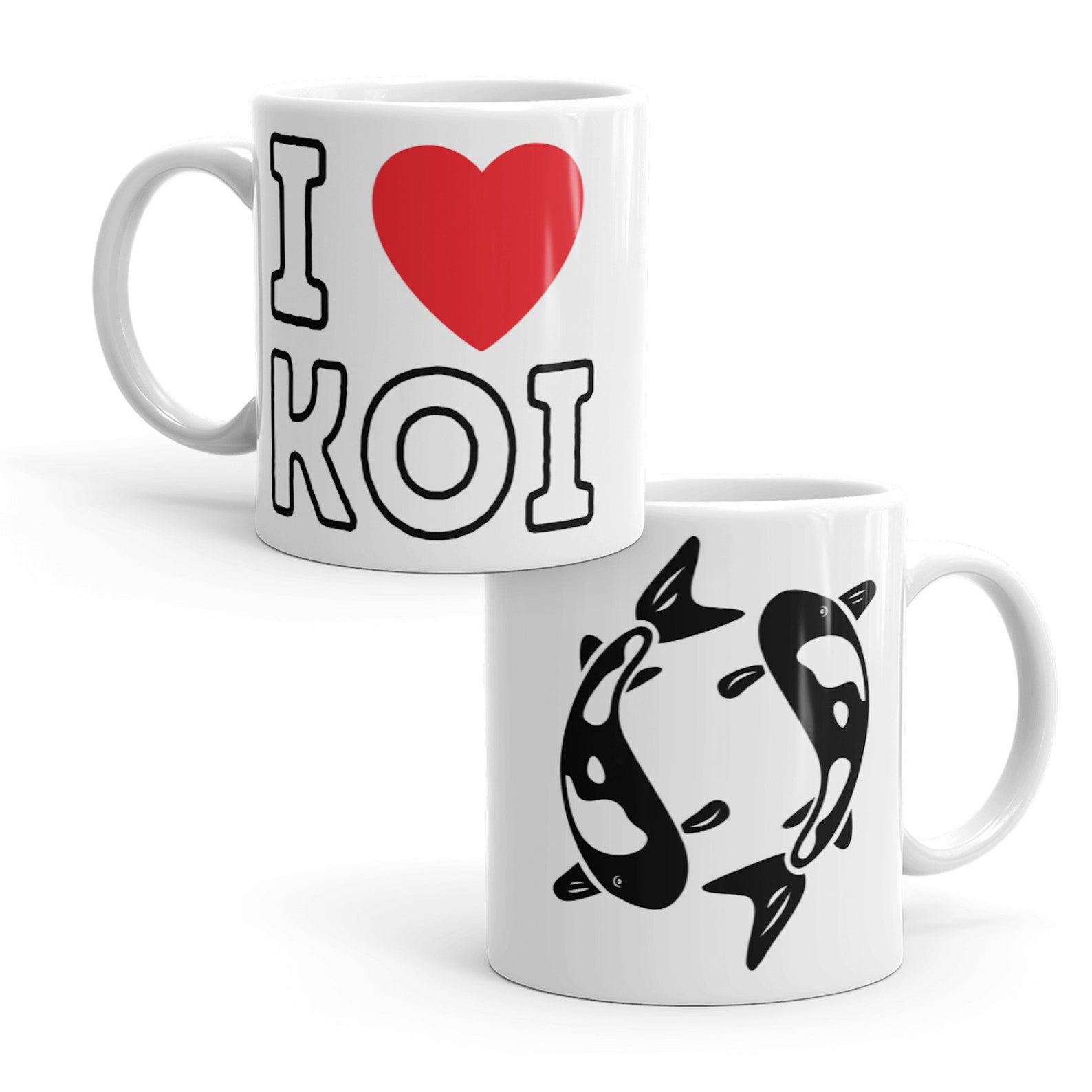 I HEART KOI 11oz Ceramic Mug funny Novelty Love Koi Carp Gift Etsy