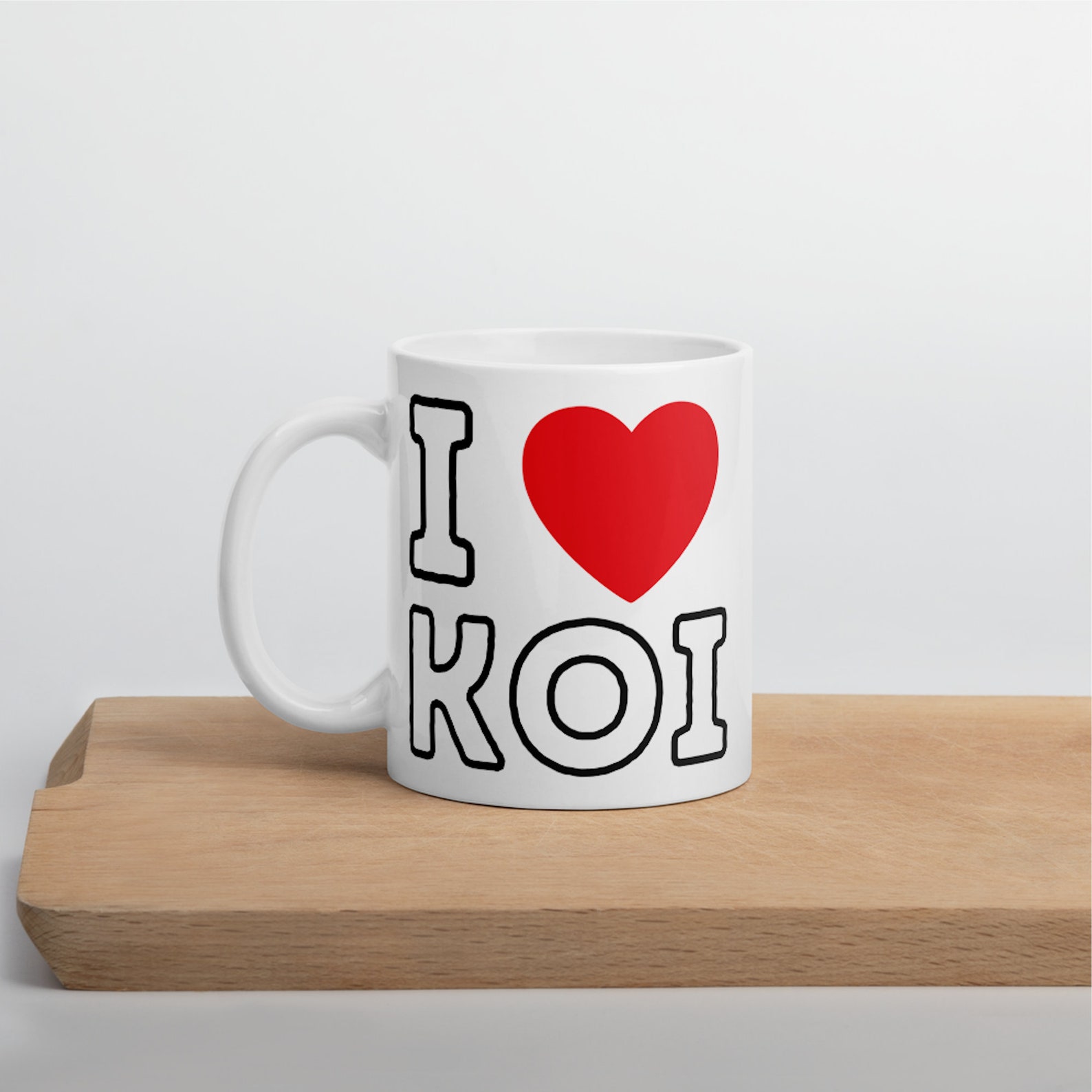 I HEART KOI 11oz Ceramic Mug funny Novelty Love Koi Carp Gift Etsy