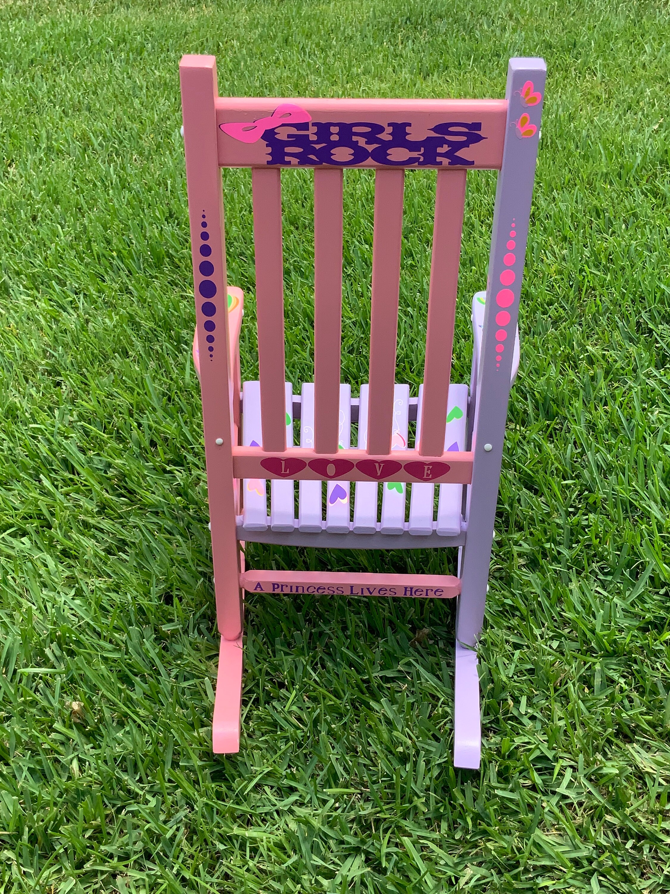 Personalized With Your Words or Images, Childs Rocking Chair, Pink and ...