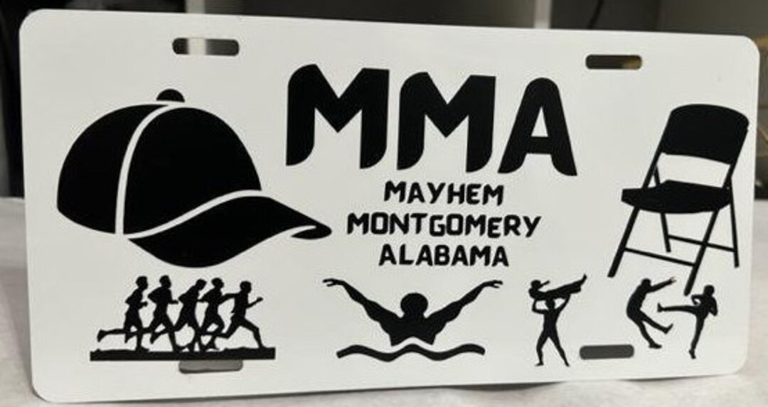 Alabama License Plate, Riverboat Brawl Car License Plate, Montgomery