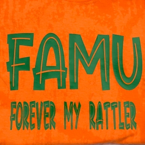 T shirt, bleached t shirt, FAMU, Florida A & M University, FAMU, 7 Hills, Black Universities, HBCU, personalized