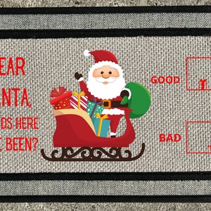 Christmas floor mat, kids good or bad, holiday floor mat, Chirstmas, personalize floor mat, Christmas rug, kids rug