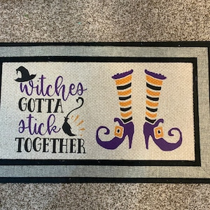 Mat, floor mat, Holloween, witches, personalized floor mat