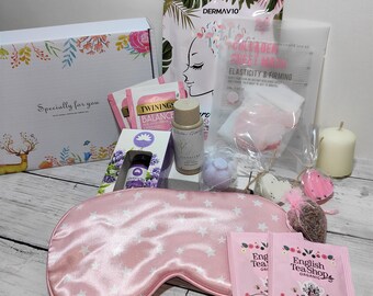 Sleep Well Gift Box: Lavender, Satin Eye Mask & Tea