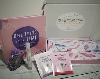 Sleep Well Gift Box/wellbeing mindfulness Journal gift set/relaxation letterbox gift/pillow spray