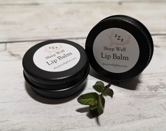 Organic Peppermint Lip Balm with Shea Butter / moisturising / natural organic ingredients / essential oil/soothing lip balm