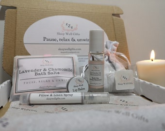 Sleep Well Gift Box /relaxation pamper box /wellbeing letterbox gift /Self-care spa gift box