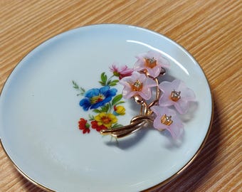 Vintage Porcelain Ring Dish: Hand-Painted Floral Jewelry Tray
