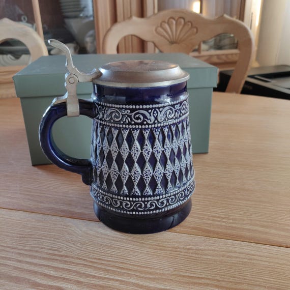 蓋付きドイツビールジョッキ ジョッキ 男性へのギフト 陶器製ビール