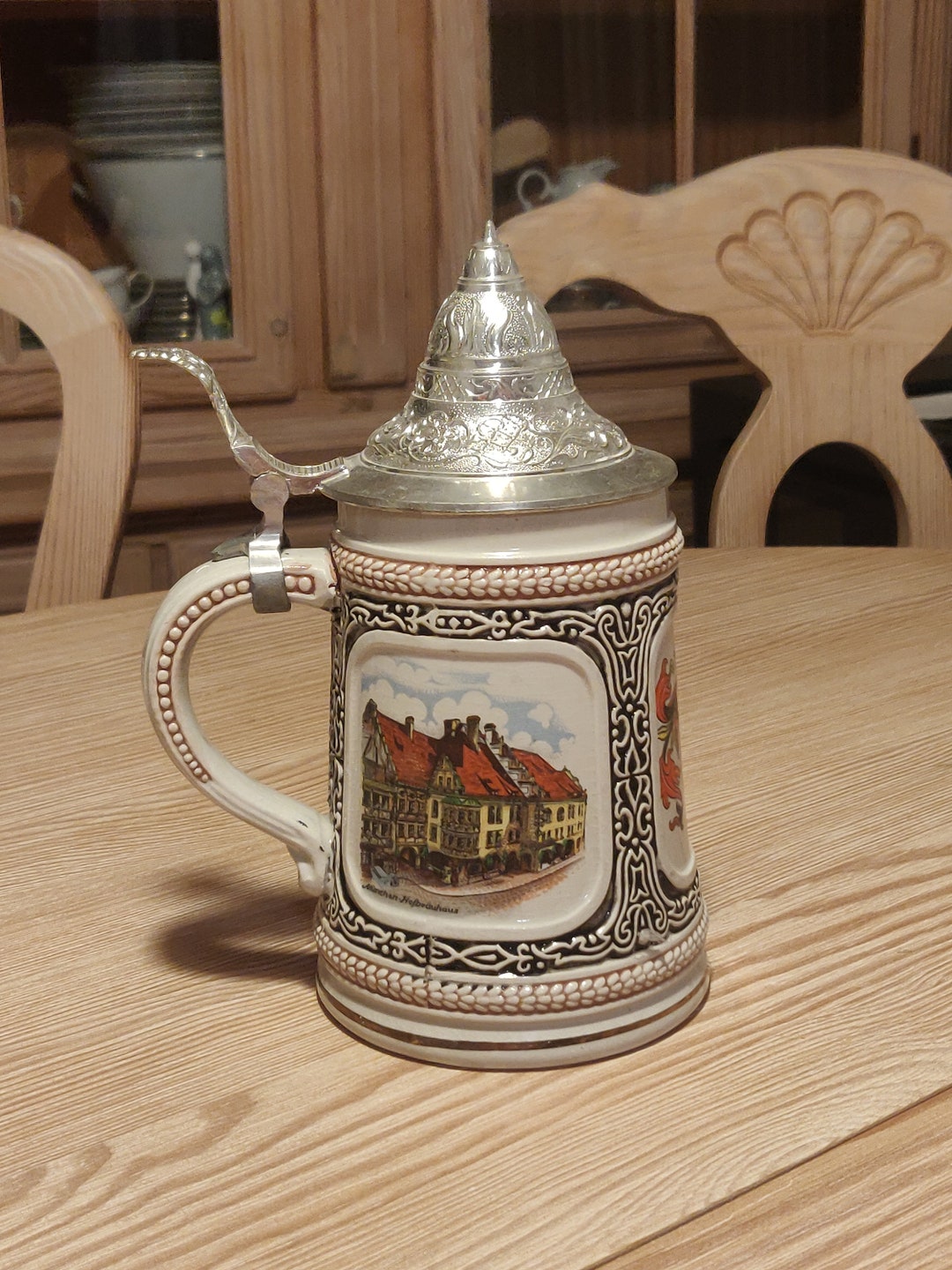 Original German Beer Stein Beer Mug German Lidded Zinn Beer Stein Gift