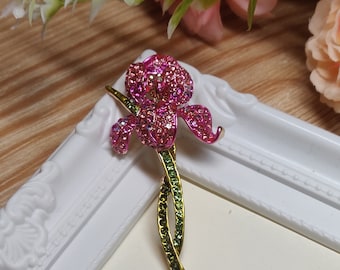 Iris Brosche Anstecknadel Blumen Brosche scharf Pin Geschenk für Mama