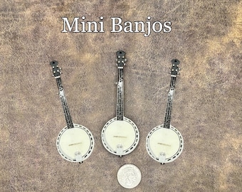 Mini Banjo with a Stand, 4 inch 1:6 scale banjo | Miniatures, Funny Gifts | like Kermit the Frogs Banjo, dollhouse prop, music gift