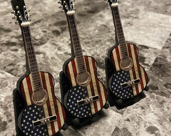 Mini American Flag Guitar (Pack of 3)