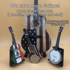 3-Pack Mini American Flag Guitars, Miniature Guitar Miniatures, Funny Birthday Gift For Guitar Players, Patriots or Country Music Fans image 10
