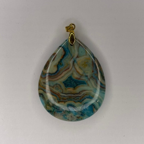 Agate Stone Pendant with Bails - image 1