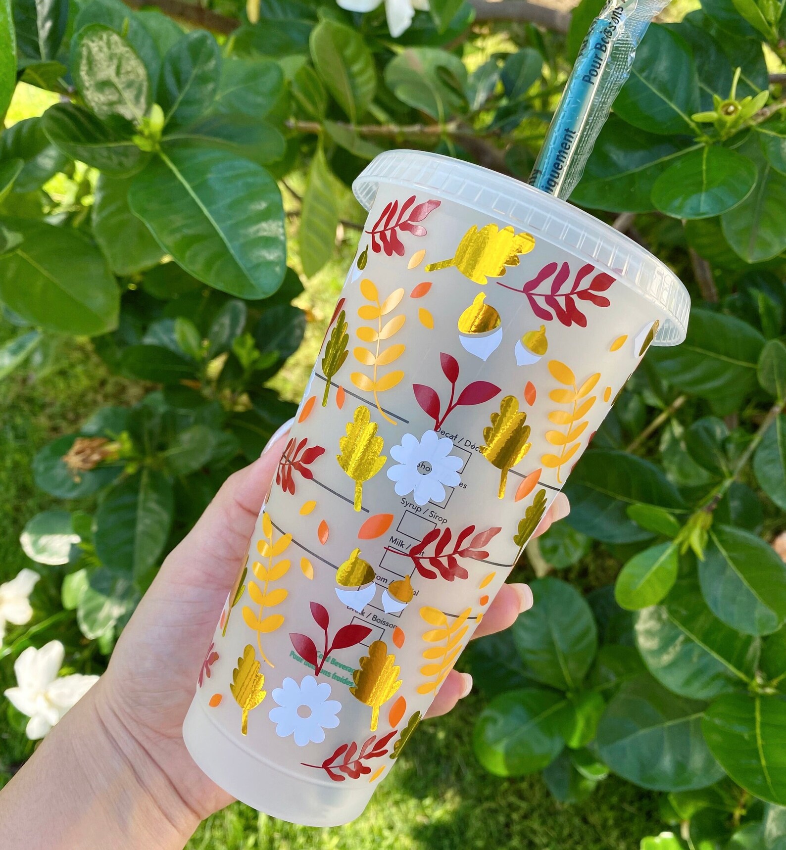 Fall Leaves Cold Cup Personlized Custom Cold Cup Autumn - Etsy