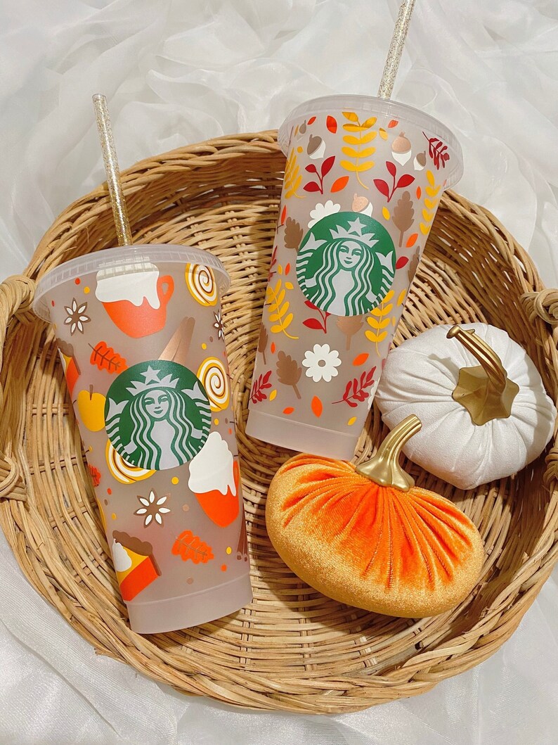 Fall Leaves Cold Cup Personlized Custom Cold Cup Autumn - Etsy