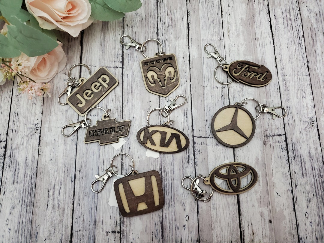 Vehicle Maker Wooden Keychains, Automobile Keychains, Man Gift, Woman
