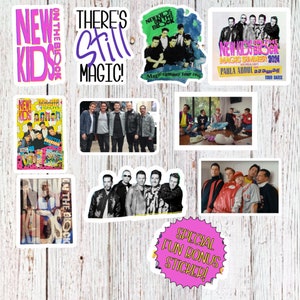 NKOTB Magic Summer Bundle Stickers, New Kids Magic Summer 2024/1990 Stickers, Donnie, Jordan, Joey, Danny, Jon, Blockheads