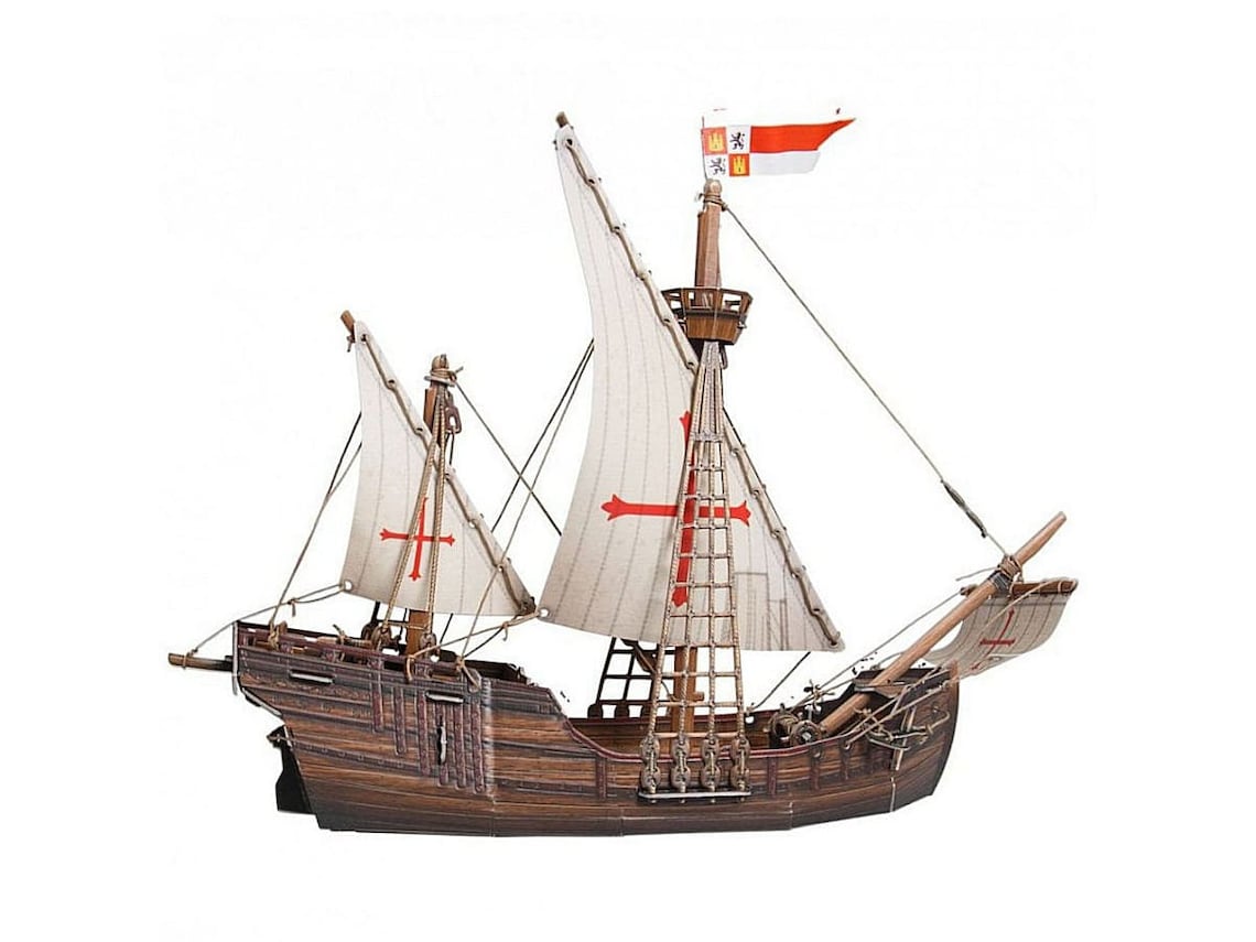 3D DIY Cardboard Paper Caravel Ship Model Kit Precut Etsy