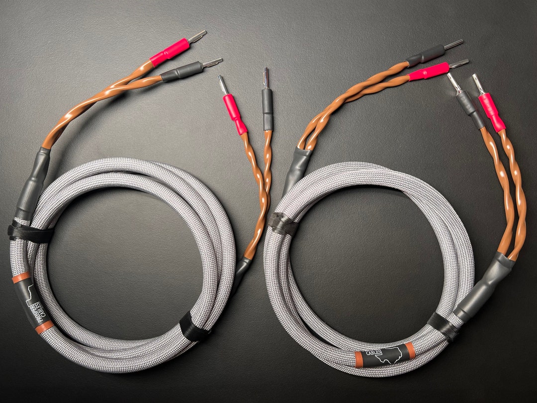 8' or 10' Heavier Gauge Pair Custom Audiophile Speaker Cables/ Built