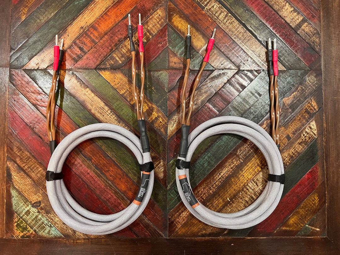 8' or 10' Heavier Gauge Pair Custom Audiophile Speaker Cables/ Built