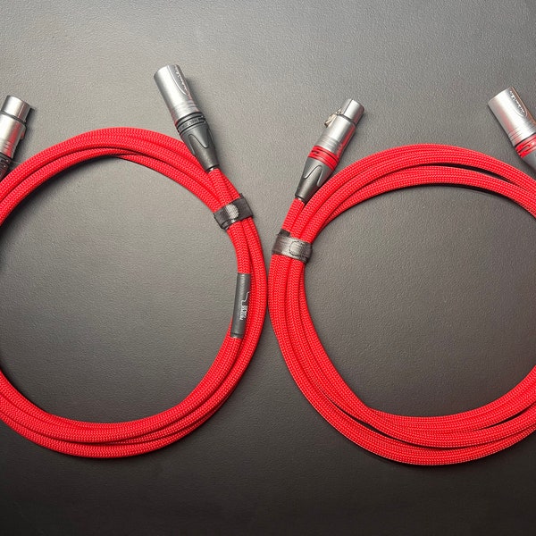 Câbles XLR audioophiles personnalisés (PAIRE) de haute qualité construits avec Mogami w2534 RED