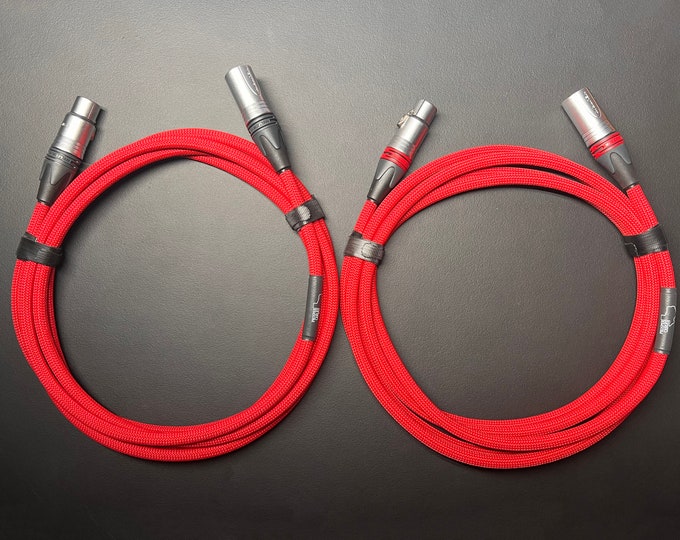 Custom (PAIR) High Quality Audiophile XLR cables built w/ Mogami w2534 RED