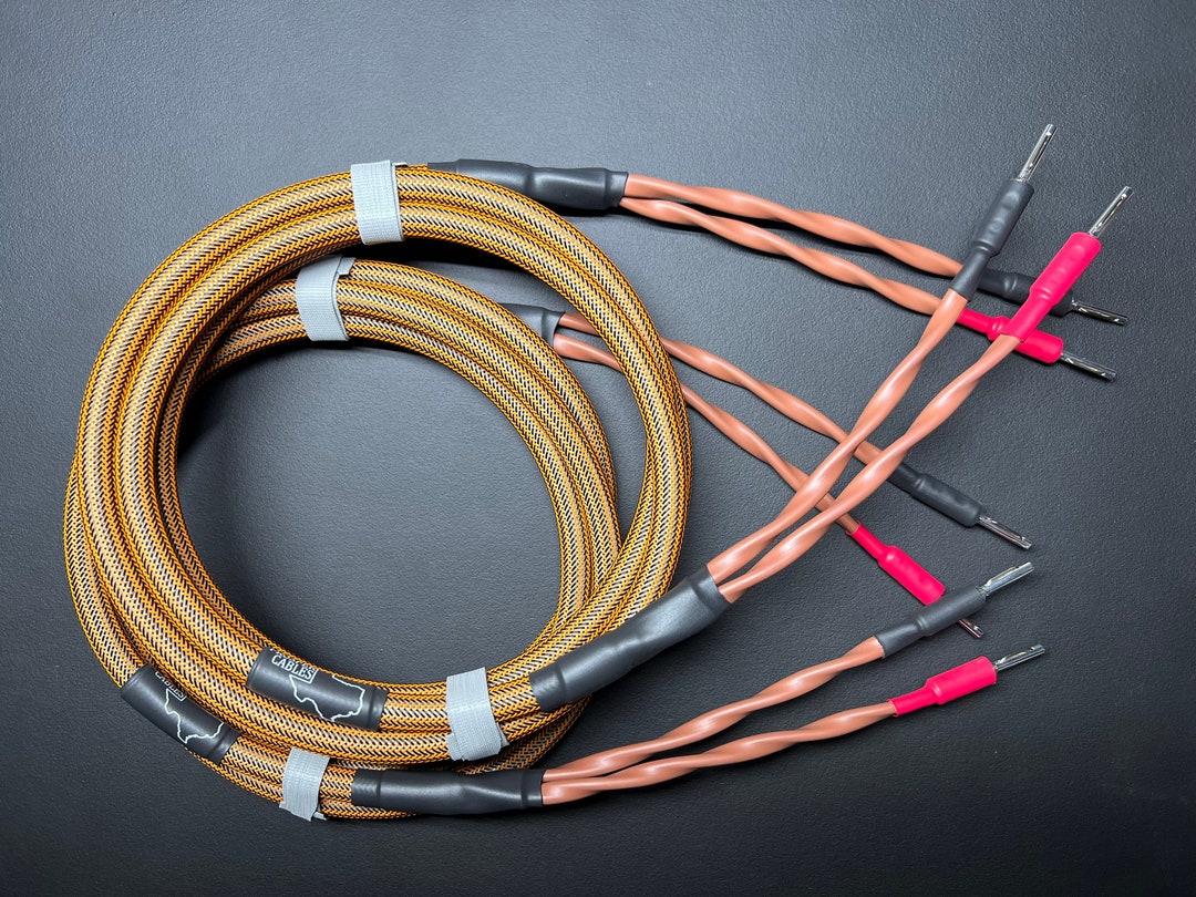 8' Foot Pair Custom Audiophile Speaker Cables/ Built With Canare 4s11g ...