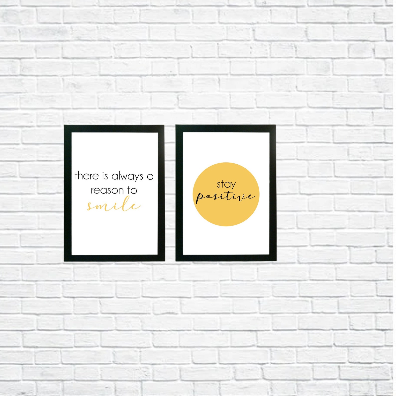 Positive Prints Set of 2 Etsy