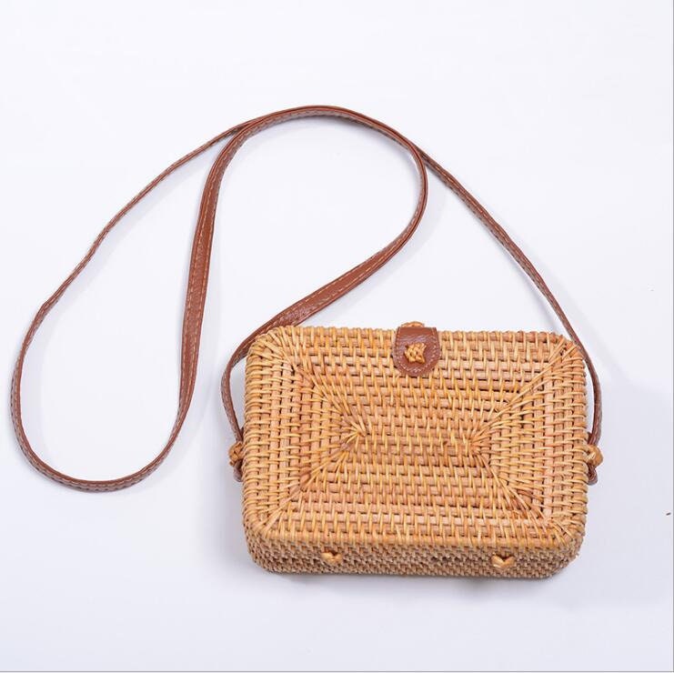 Boho Round Rattan Shoulder Bag Woven Summer Straw Crossbody Etsy