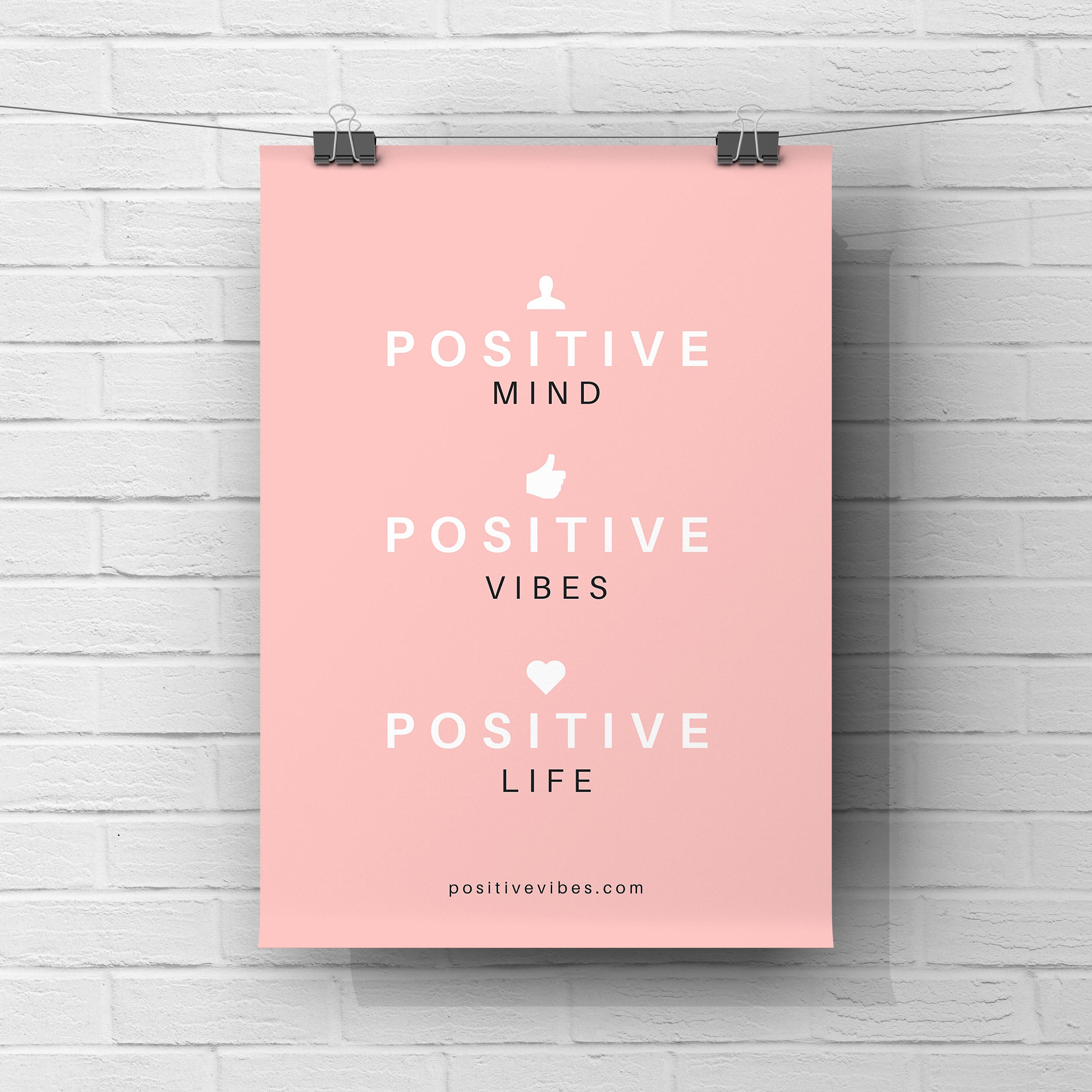 A4 A5 Pink Aesthetic Posters Room Decor Positive Mind | Etsy