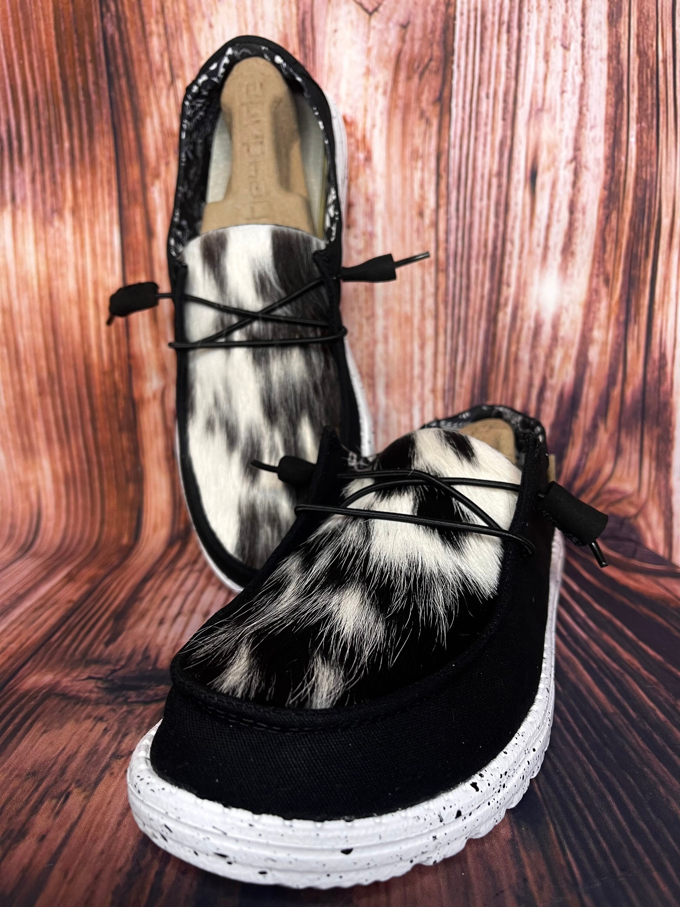 Custom Cowhide Hey Dudes womens Etsy