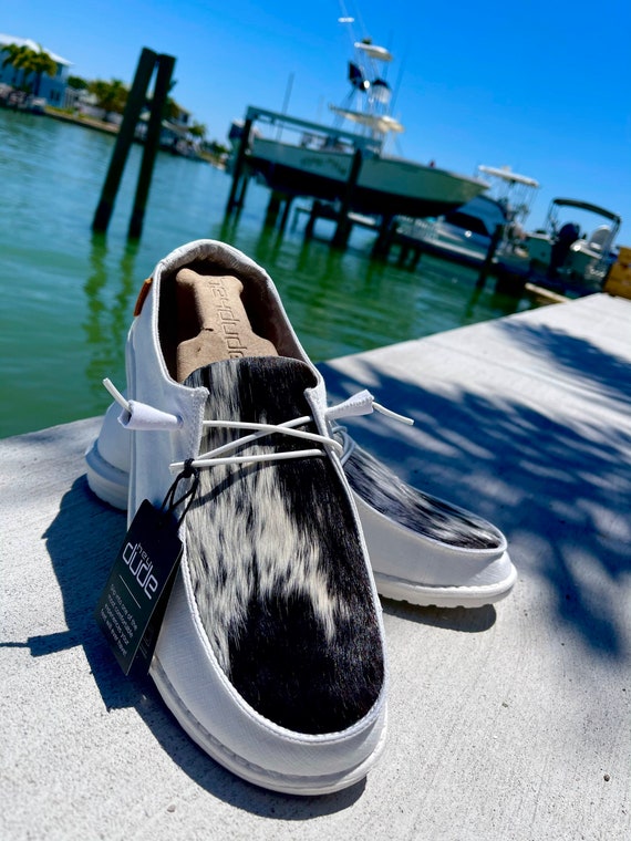 Custom Cowhide Hey Dude Shoes Womens 