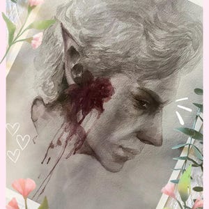 Bleeding Ache — Astarion Watercolour Print | Baldur’s Gate 3 | 8.5x11