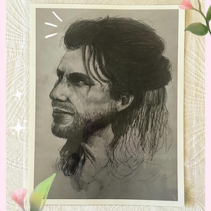 The Look That Lingers — Gale Graphite Drawing Print | Baldur’s Gate 3 | 8.5x11