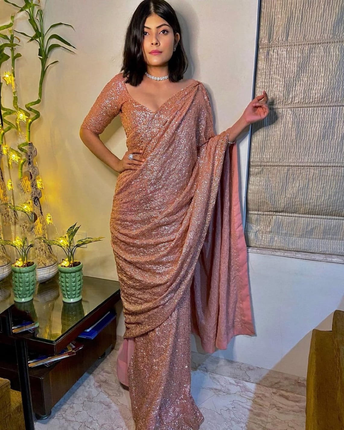 reception look on saree