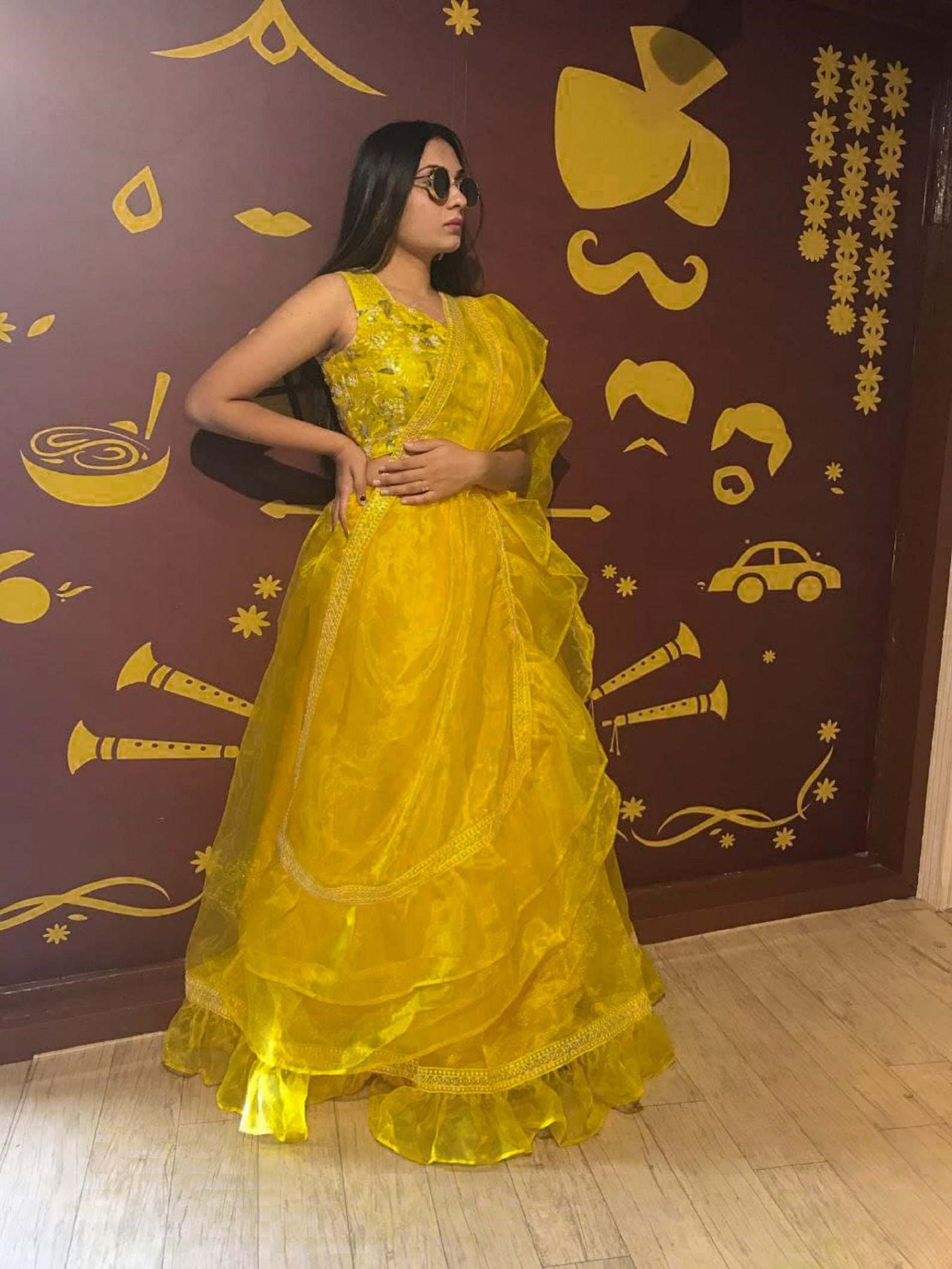 Lengha choli crop top skirt haldi ceremony dresses lehenga usa Etsy