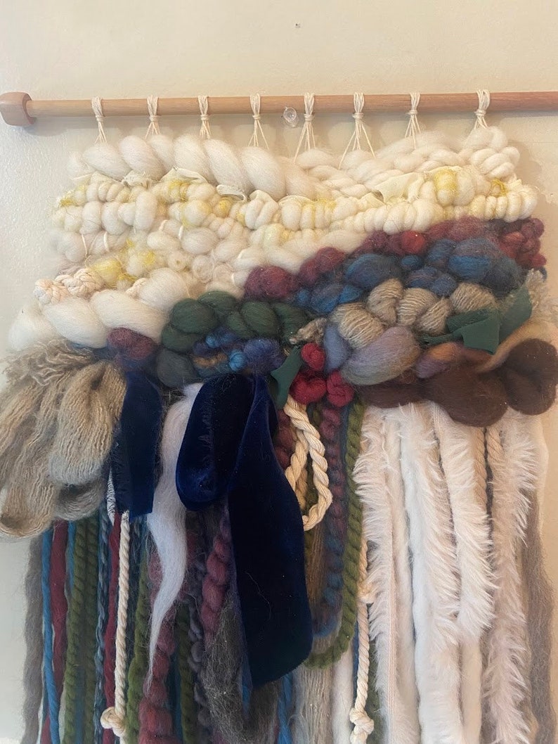 Bhadohi Handwoven Wool Geometric Fringed Wall Hanging