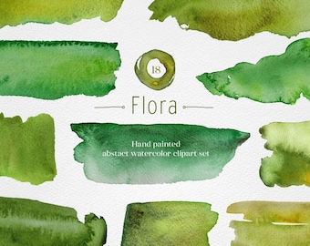 Aquarell abstrakt digitale Spritzer Clipart png Bundle. Flora Thema.
