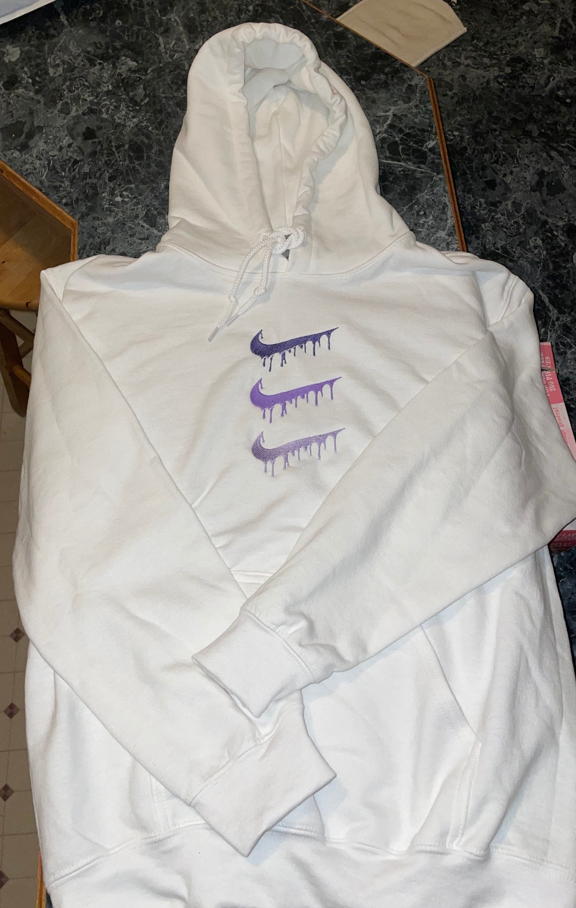 embroidered nike drip hoodie